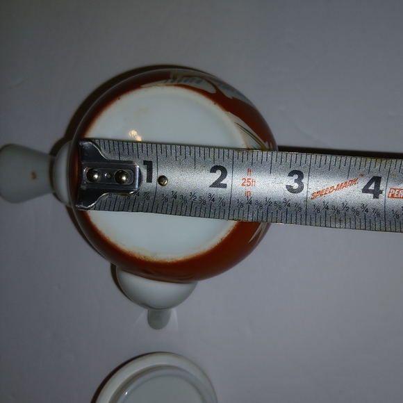 Vintage Arita-yaki Kyusu Japanese Teapot Porcelain MCM 50s RARE Orange Signed - Picture 10 of 11